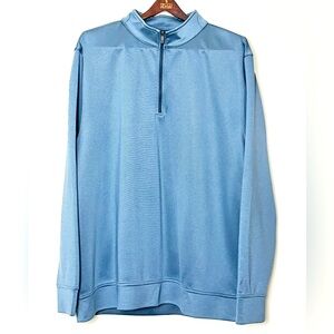 Hickey Freeman‎ 1/4 Zip Sweatshirt Men’s XXL Blue Mini Stripe Golf Jacket Preppy